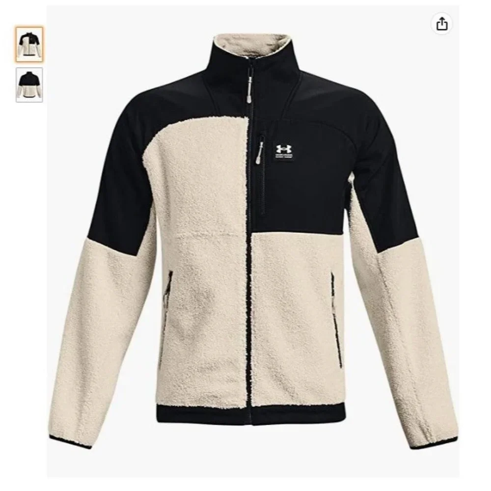 Under Armour Men's Mission Boucle Swacket Sz S black and cream